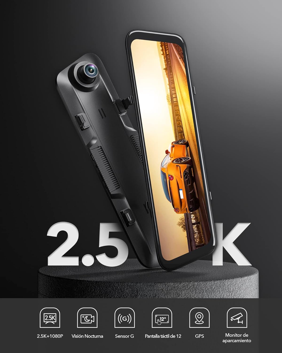 SafetyDrive PRO® | Dashcam 4k UHD | Con Cámara Trasera | Pantalla Táctil