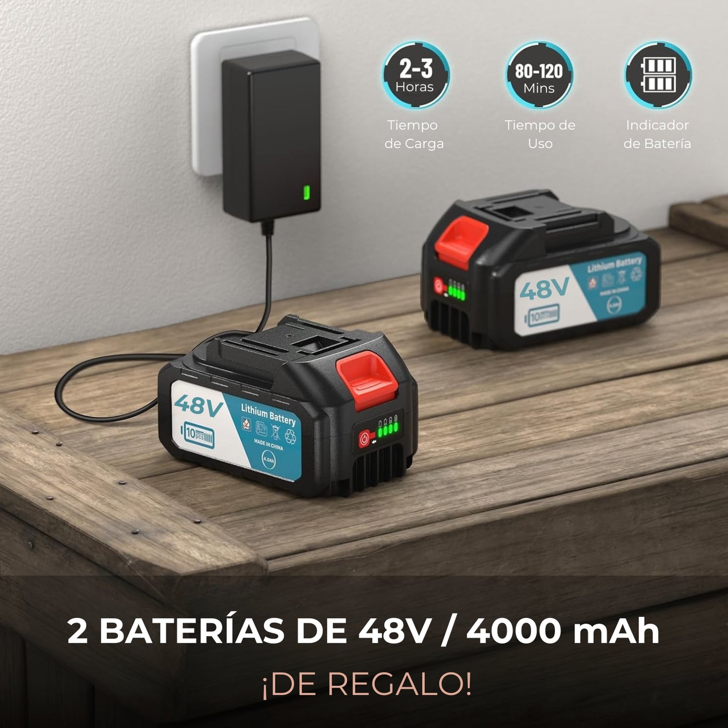 Titansaw® | Motosierra Inalámbrica | 2 Baterías 48V + Cargador | Accesorios Incluídos