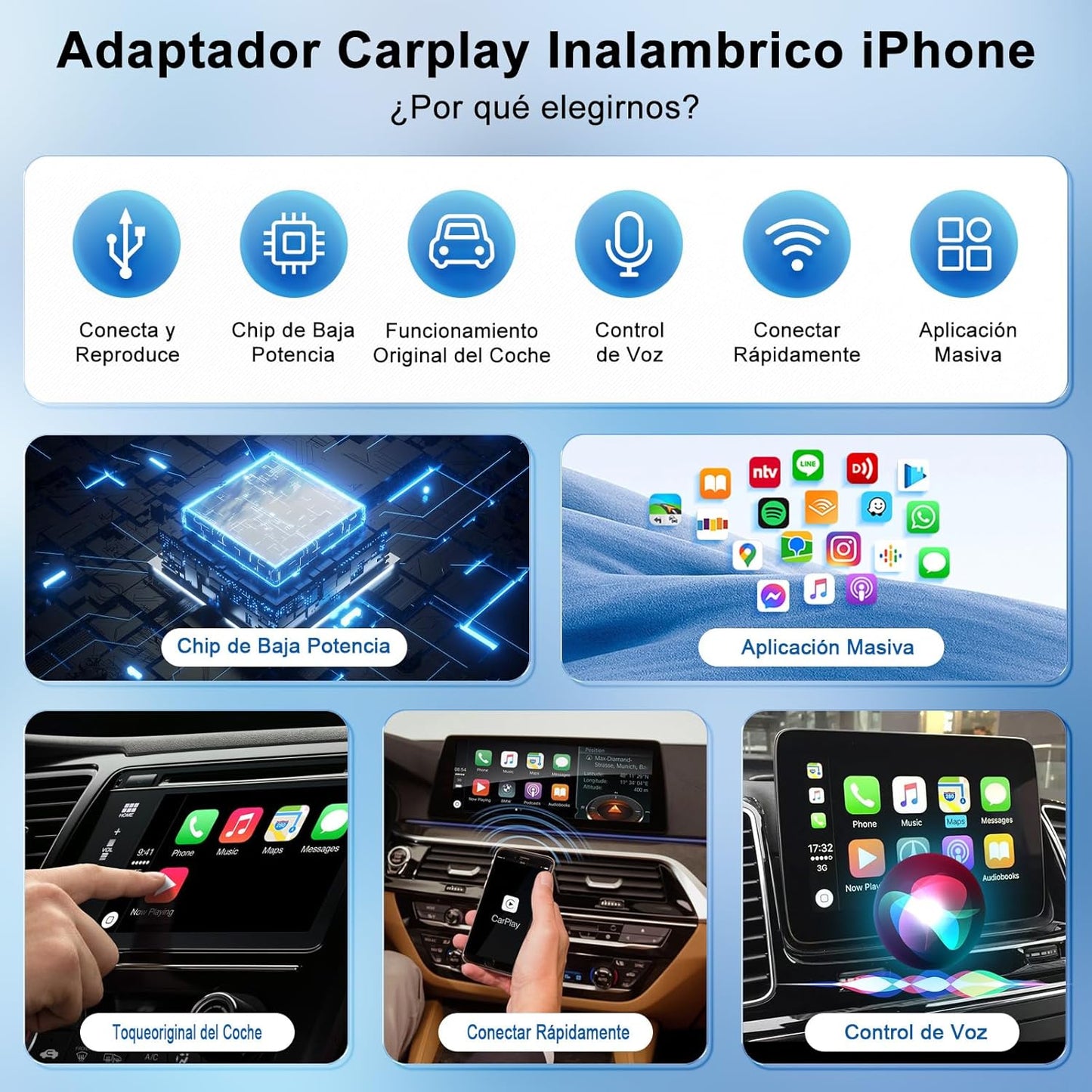SayConnect® | CarPlay | Adaptador Inalámbrico para lPhone
