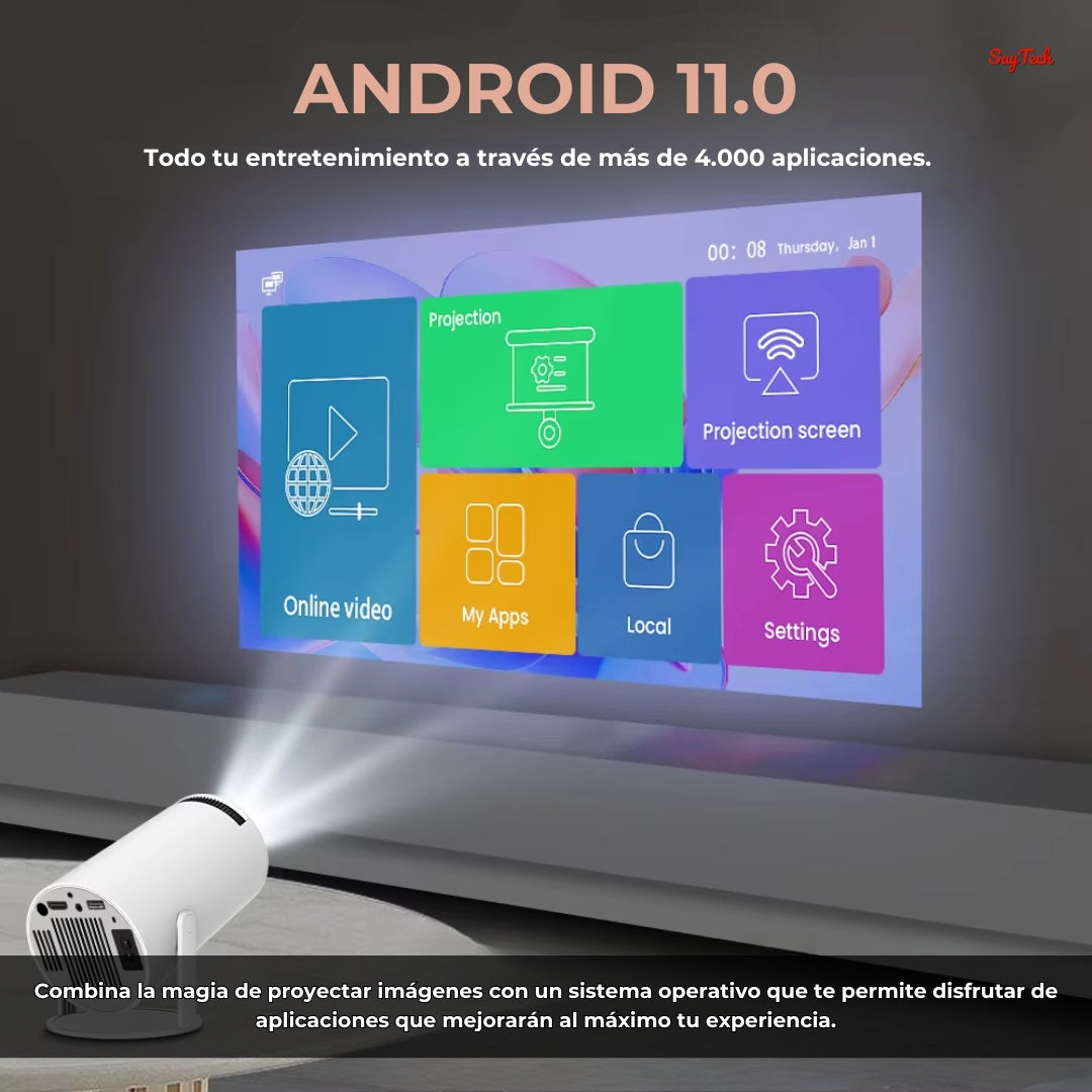 QUICKCAST®️ - PROYECTOR PORTÁTIL 4K HD 1080p