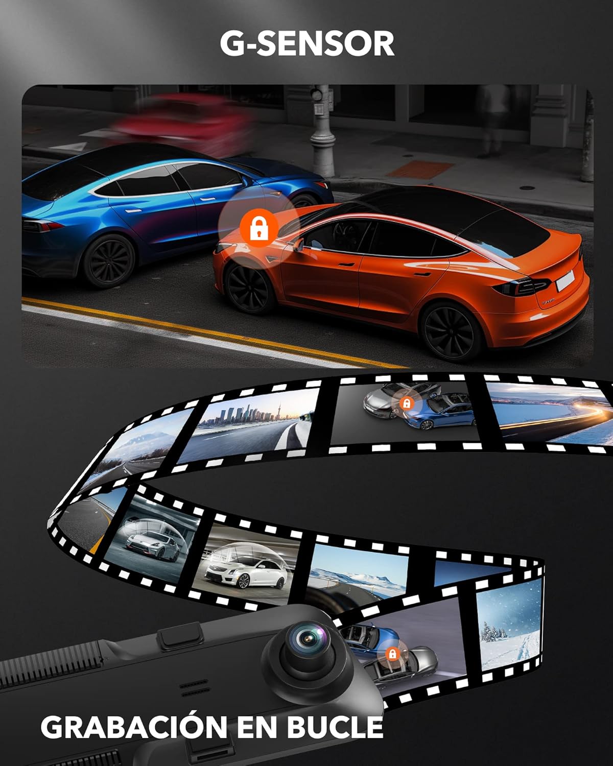 SafetyDrive PRO® | Dashcam 4k UHD | Con Cámara Trasera | Pantalla Táctil