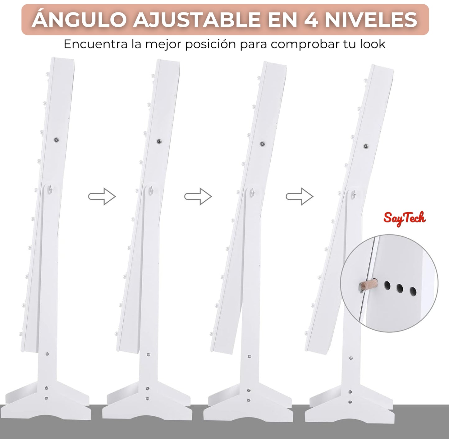 Auralux® | Espejo Joyero de Pie | Iluminación LED