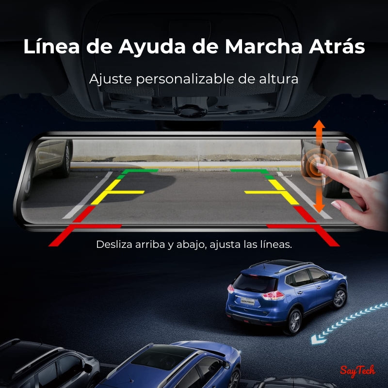 SafetyDrive PRO® | Dashcam 4k UHD | Con Cámara Trasera | Pantalla Táctil