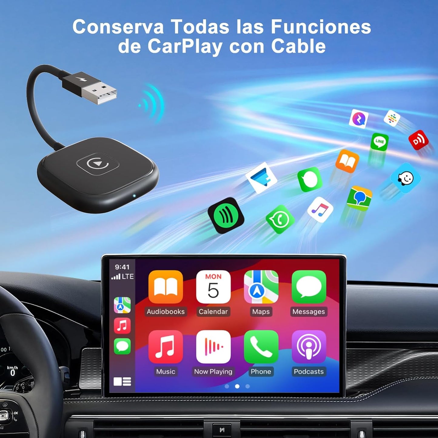 SayConnect® | CarPlay | Adaptador Inalámbrico para lPhone