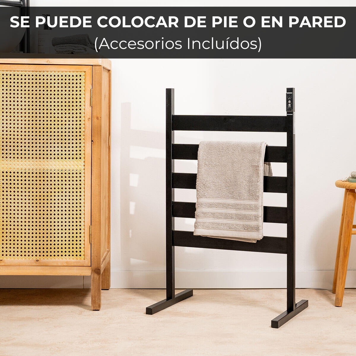 Warmessence® | Toallero Eléctrico de Pie o Pared | Temporizador 2-4h