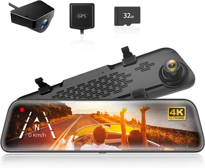 SafetyDrive PRO® | Dashcam 4k UHD | Con Cámara Trasera | Pantalla Táctil