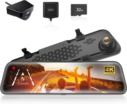 SafetyDrive PRO® | Dashcam 4k UHD | Con Cámara Trasera | Pantalla Táctil