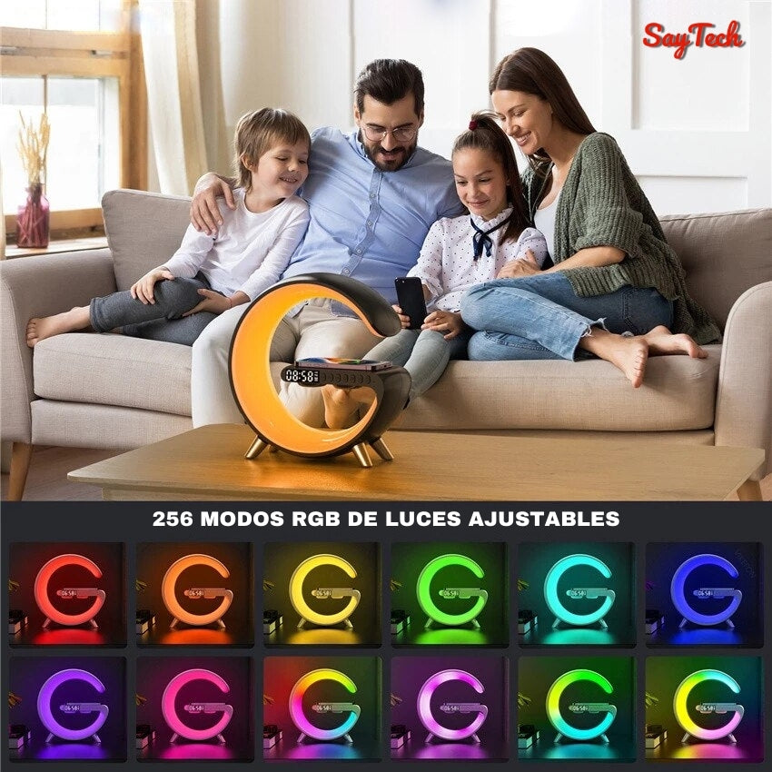 Glomagic® | Despertador Anti-Estrés | Altavoz, Cargador, Luces LED