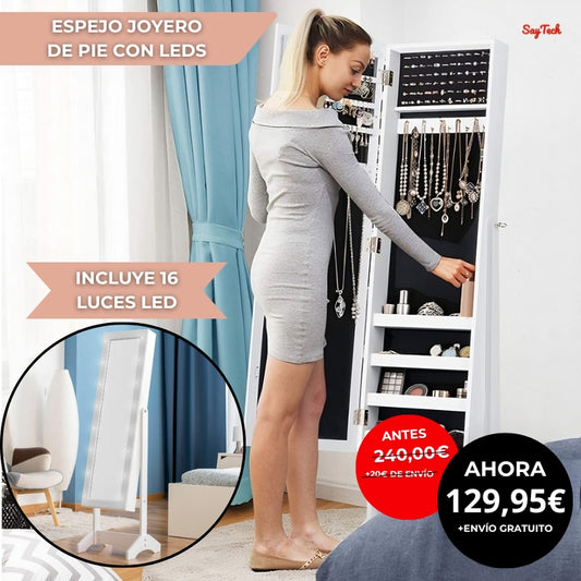 Auralux® | Espejo Joyero de Pie | Iluminación LED